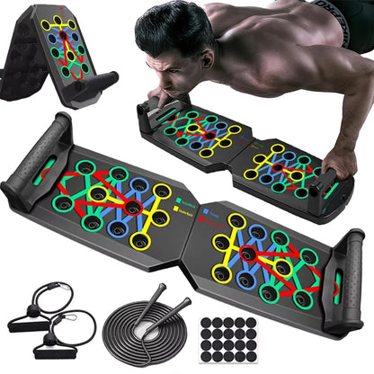 PushMax™ Push-Up Board Set: Portable & Foldable Multifunctional Fitness Equipment for Chest, Abdomen, Arms, & Back Training